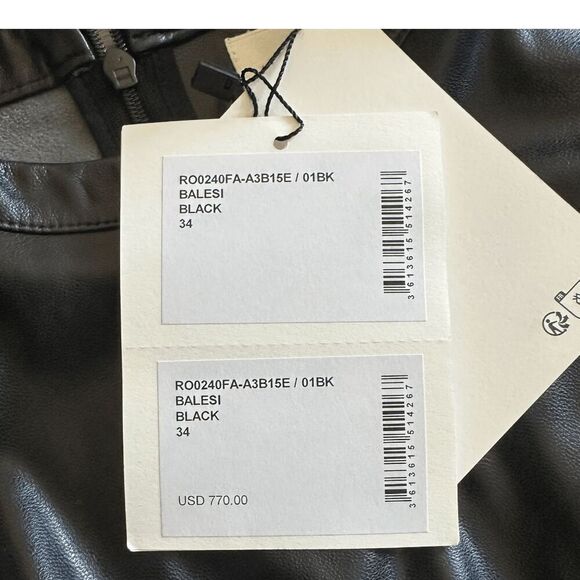 Brand New Isabel Marant Etoile Black Balesi Faux Leather Ruched Dress - Size EU - Picture 5 of 6